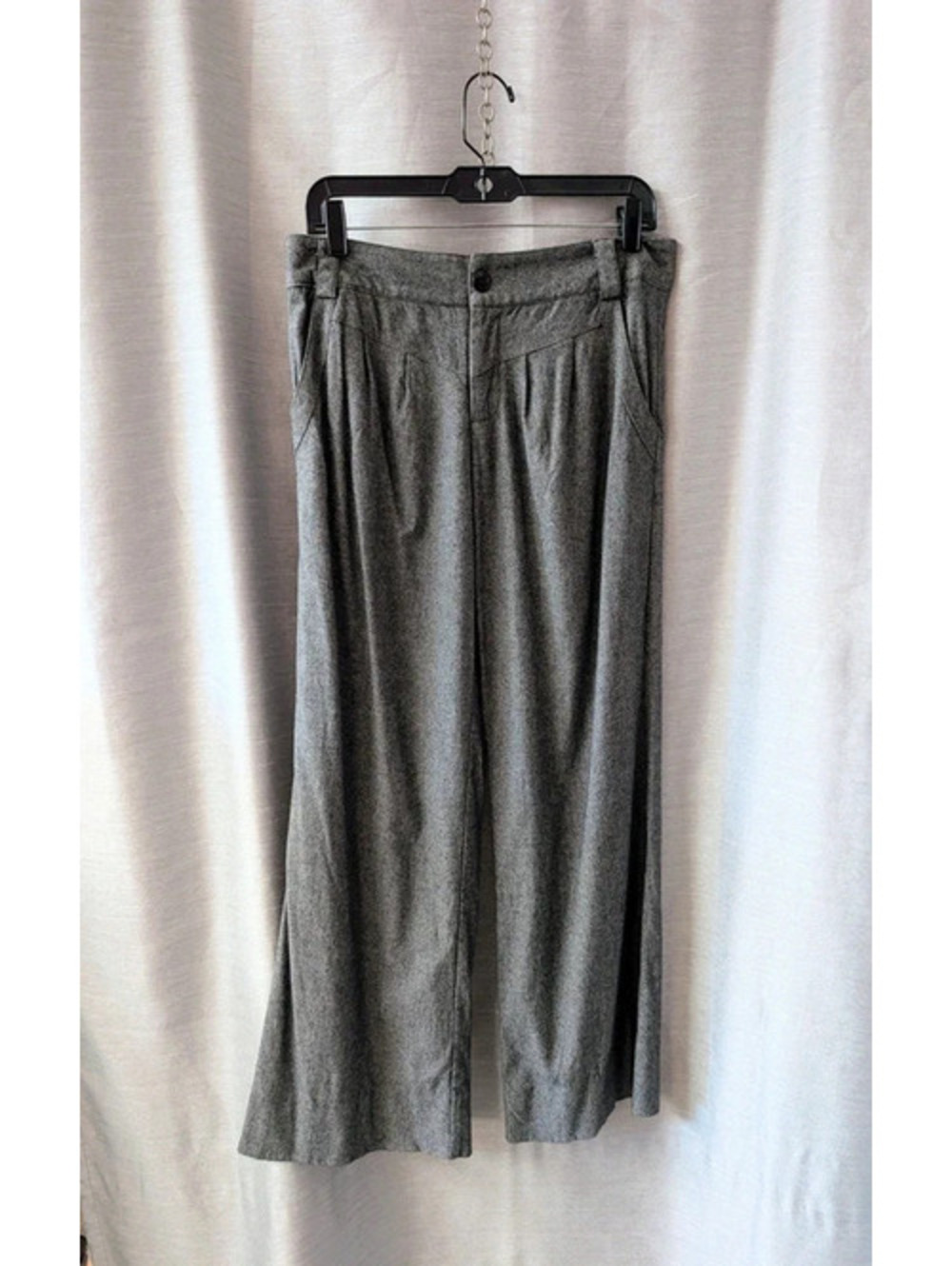 Cache Luxe Gray Wool Wide Leg Slacks Pants 8